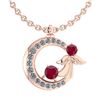 Image 1 : Certified 1.14 Ctw Ruby And Diamond Tiny Angel Necklace
