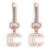 Image 1 : Certified 0.16 Ctw Diamond Alphabet C Earrings For wome