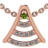 Image 1 : Certified 0.075 Ctw Peridot And Diamond 14k Rose Gold H