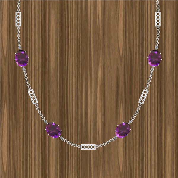 Certified 48.68 Ctw Amethyst And Diamond I2/I3 14K Whit