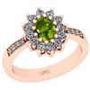 Image 1 : Certified 1.23 Ctw I2/I3 Peridot And Diamond 10K Rose G