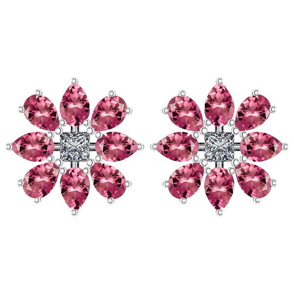 Certified 2.20 PINK TOURMALINE AND DIAMOND 14K GOLD WHI