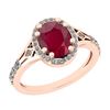 Image 1 : Certified 2.36 Ctw I2/I3 Ruby And Diamond 14K Rose Gold