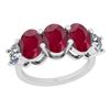 Image 1 : Certified 1.90 Ctw I2/I3 Ruby And Diamond 14K White Gol