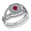 Image 1 : Certified 0.85 Ctw I2/I3 Ruby And Diamond 14K White Gol