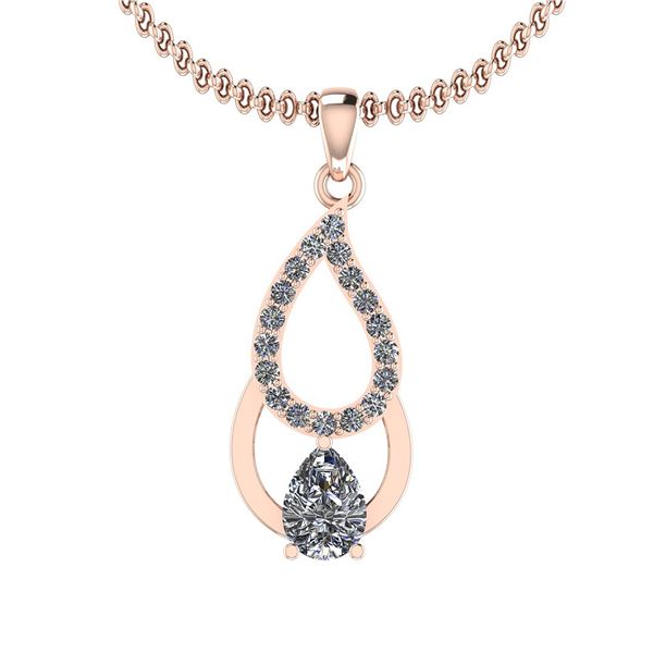 Certified 0.58 Ctw Diamond I1/I2 10k Rose Gold Pendant
