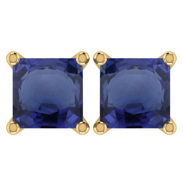 Certified 6.00Ctw Genuine Blue Sapphire 14K Yellow Gold