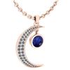 Image 1 : Certified 1.76 Ctw Blue Sapphire And Diamond Moon Neckl