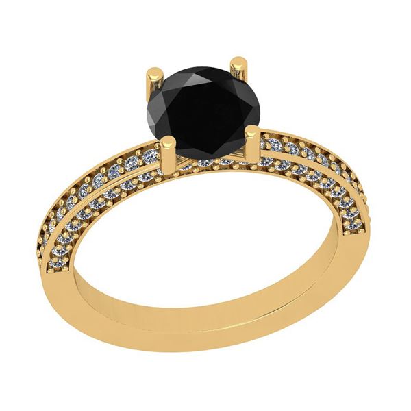 Certified 1.50 Ctw I2/I3 Treated Fancy Black and White