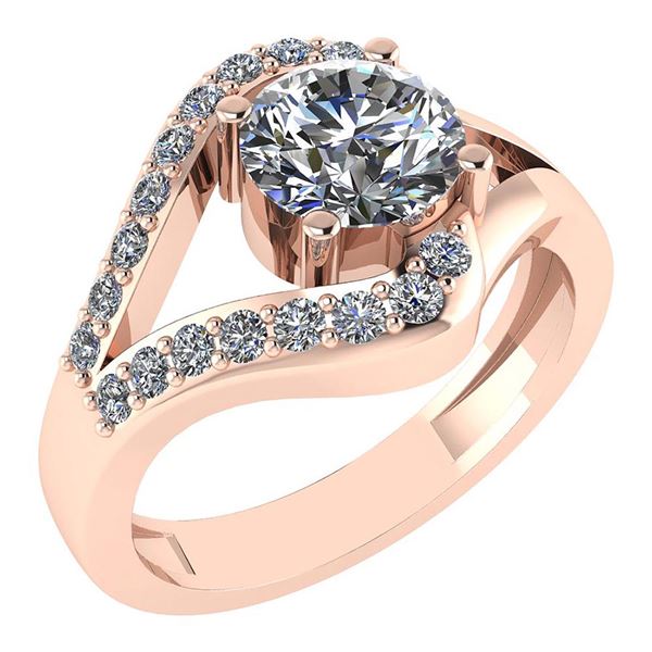 Certified 1.04 Ctw Diamond Wedding/Engagement Style 14K