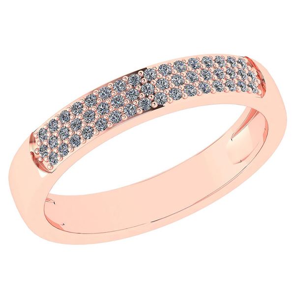 Certified 0.24 Ctw Diamond 18K Rose Gold Halo Band