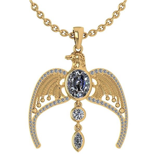 Certified 3.41. Ctw Diamond Eagle Necklace For womens N