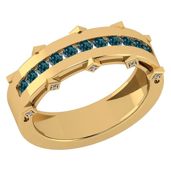 Certified 0.43 Ctw SI2/I1 Treated Fancy Blue & White Di