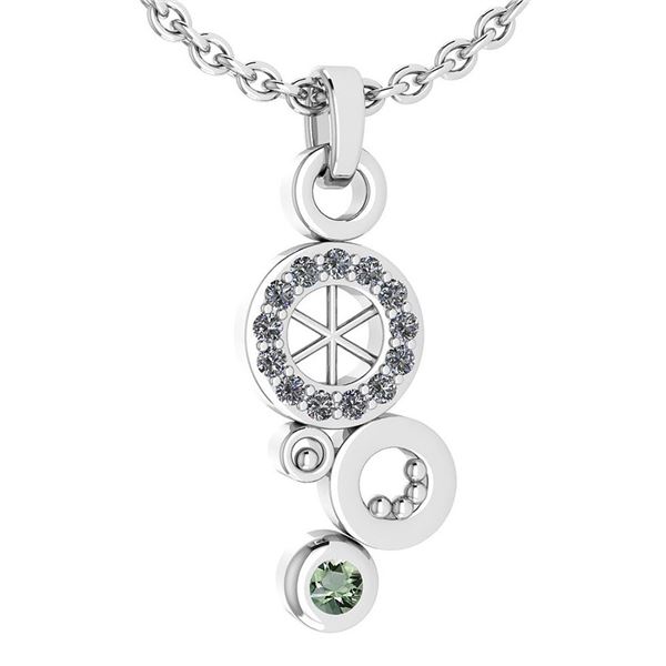 Certified 0.26 Ctw Green Amethyst And Diamond Octopus S