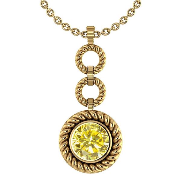 Certified 6.84 Ctw Treated Fancy Yellow Diamond Necklac