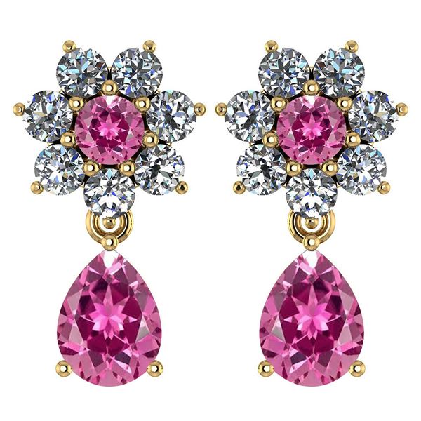 Certified 4.86 Ctw Pink Tourmaline And Diamond 14k Yell