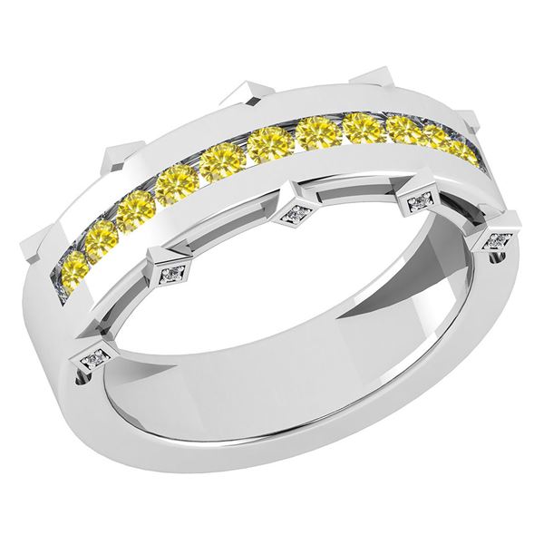 Certified 0.43 Ctw SI2/I1 Treated Fancy Yellow & White