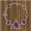 Image 1 : Certified 32.48 Ctw Amethyst And Diamond I2/I3 14K Whit