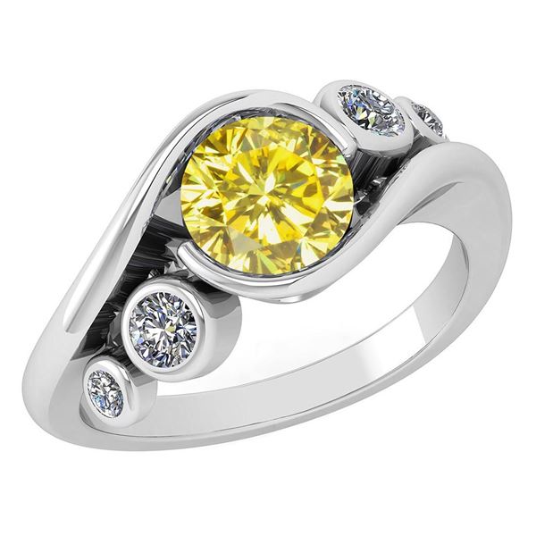 Certified 1.51 Ctw Treated Fancy Yellow Diamond SI2/I1