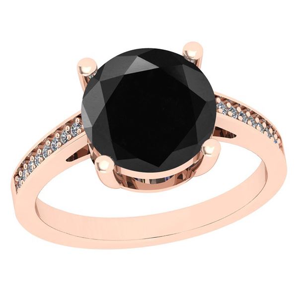 Certified 2.58 Ctw I2/I3 Treated Fancy Black and White