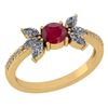 Image 1 : Certified 1.11 Ctw Ruby And Diamond 14k Yellow Gold Hal