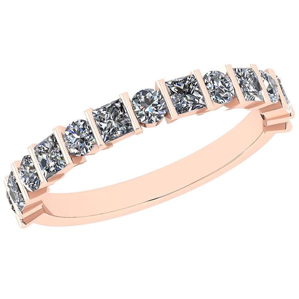 Certified 1.86 Ctw Diamond I1/I2 14K Rose Gold Band Rin