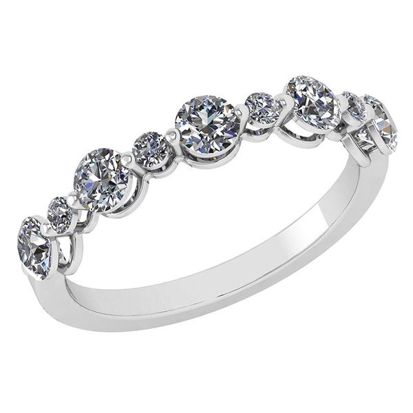 Certified 0.87 Ctw Diamond 14k White Gold Halo Band