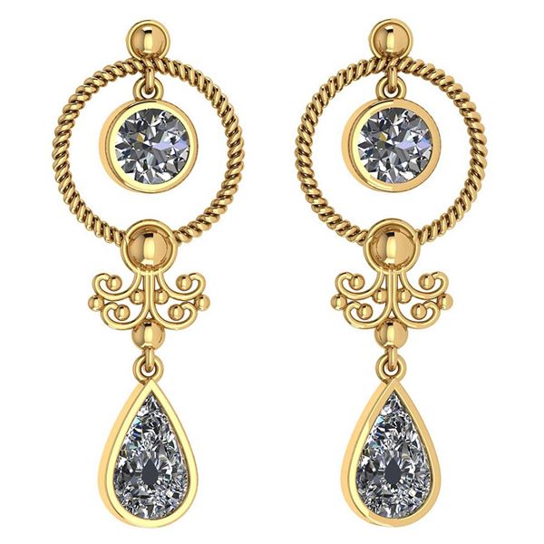 Certified 5.18 Ctw Diamond SI2/I1 Dangling Earrings 18K