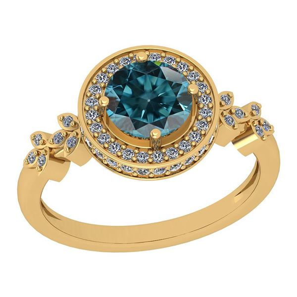 Certified 2.62 Ctw I2/I3 Treated Fancy Blue and White D