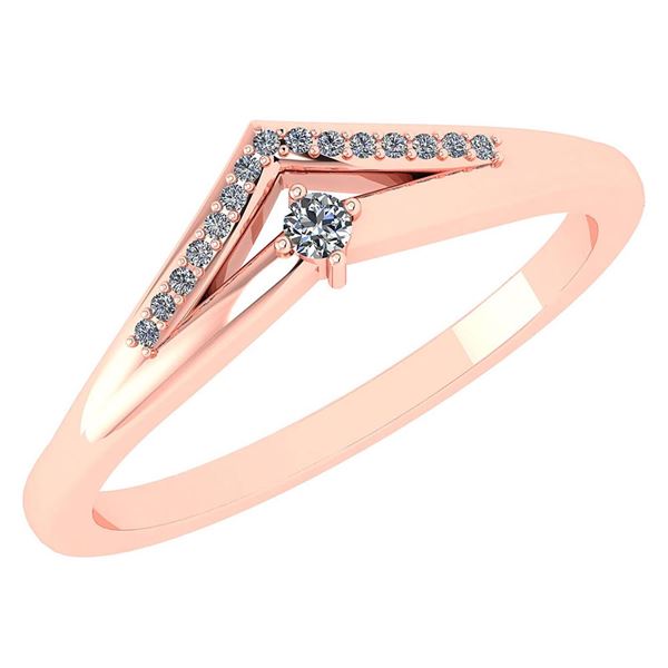 0.07 Ctw Diamond 14k Rose Gold Halo Ring