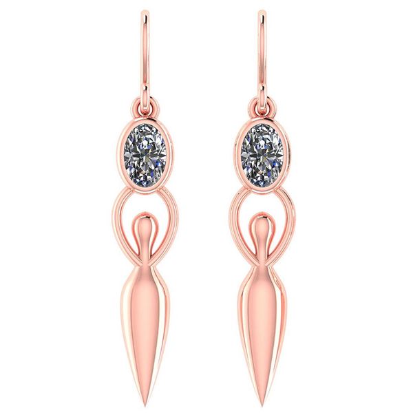 Certified 1.00 Ctw Diamond 14k Rose Gold Earrings