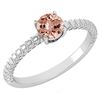 Image 1 : Certified 0.45 Ctw Morganite Solitaire Ring with Filigr
