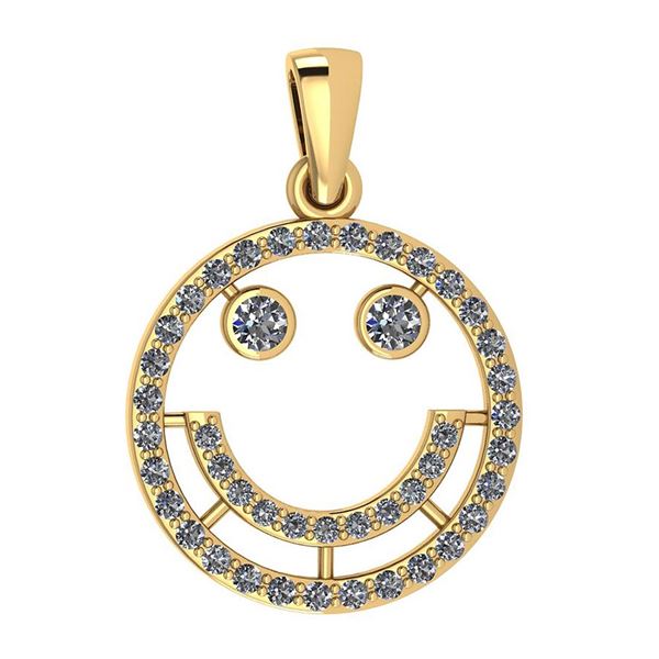 Certified 0.78 Ctw Diamond VS/SI1 Smile Emoji Pendant 1