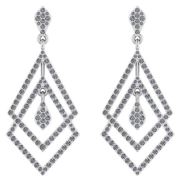 Certified 1.36 Ctw Diamond VS/SI1 Dangling Earrings 18K