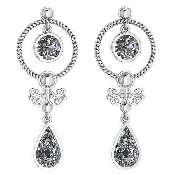 Certified 5.18 Ctw Diamond SI2/I1 Dangling Earrings 18K