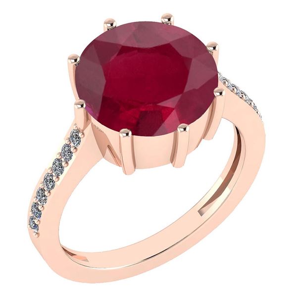 Certified 2.14 Ctw Ruby And Diamond VS/SI1 Engagement H