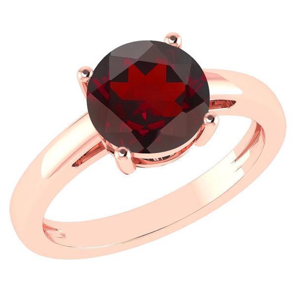 Certified 2.00Ctw Genuine Garnet 14k Rose Gold Halo Rin