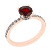 Image 1 : Certified 0.70 Ctw I2/I3 Garnet And Diamond 14K Rose Go