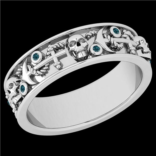 Certified 0.05 Ctw I2/I3 Treated Fancy Blue Diamond 14K