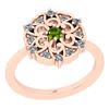 Image 1 : Certified 0.33 Ctw I2/I3 Peridot And Diamond 10K Rose G