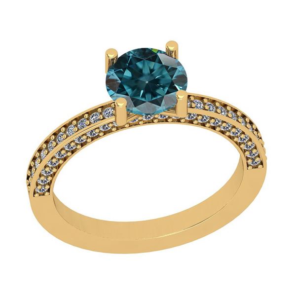 Certified 1.50 Ctw I2/I3 Treated Fancy Blue and White D