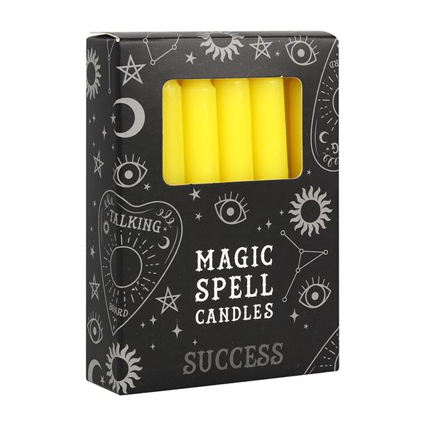 YELLOW in.SUCCESSin. MAGIC SPELL CANDLES PACK OF 12