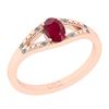Image 1 : Certified 0.42 Ctw I2/I3 Ruby And Diamond 14K Rose Gold
