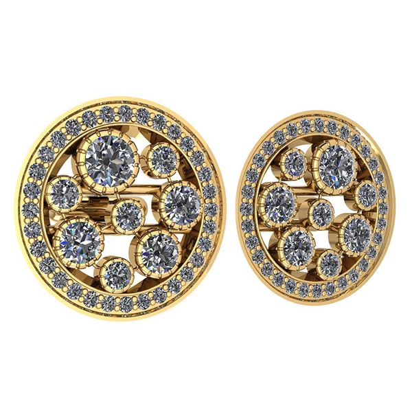 Certified 3.04 Ctw Diamond VS/SI1 18K Yellow Gold Cuffl