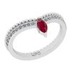 Image 1 : Certified 0.45 Ctw SI2/I1 Ruby And Diamond 14K White Go