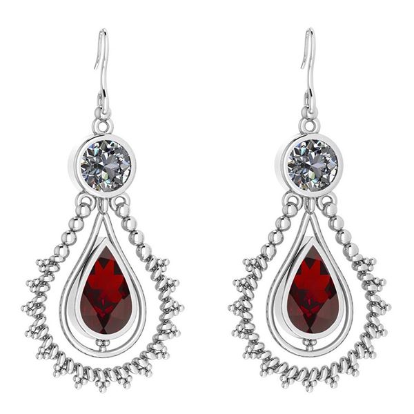 Certified 5.18 Ctw Garnet And Diamond SI2/I1 Dangling E