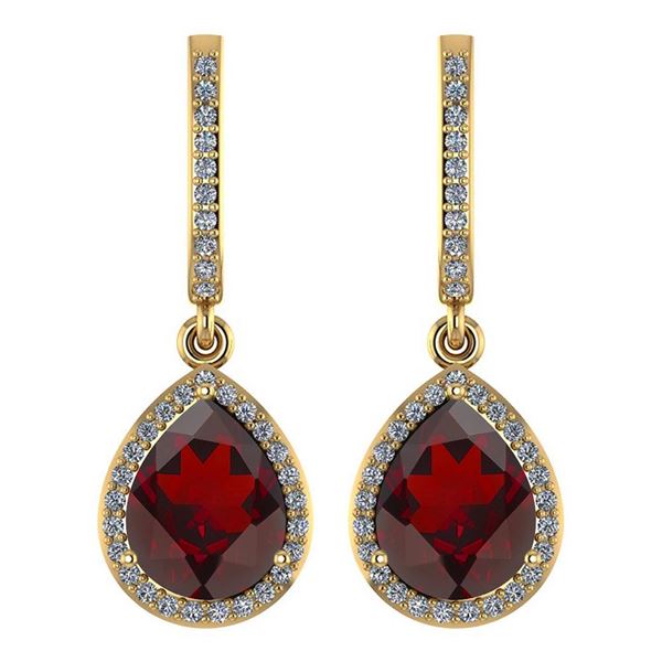 Certified 4.35 Ctw Garnet And Diamond Wedding/Engagemen