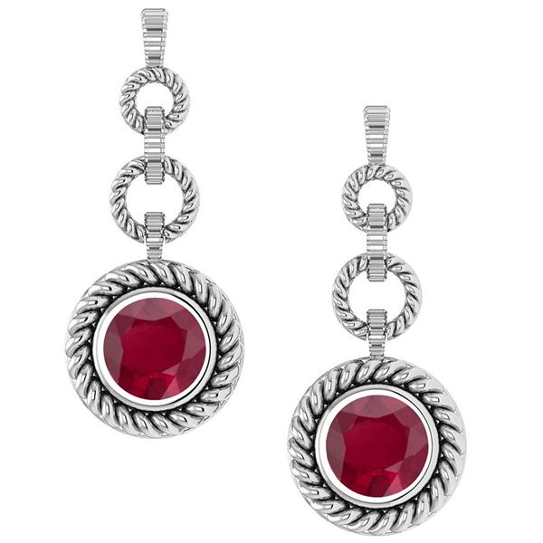 Certified 5.00 Ctw Ruby Hanging Stud Earrings 14K White
