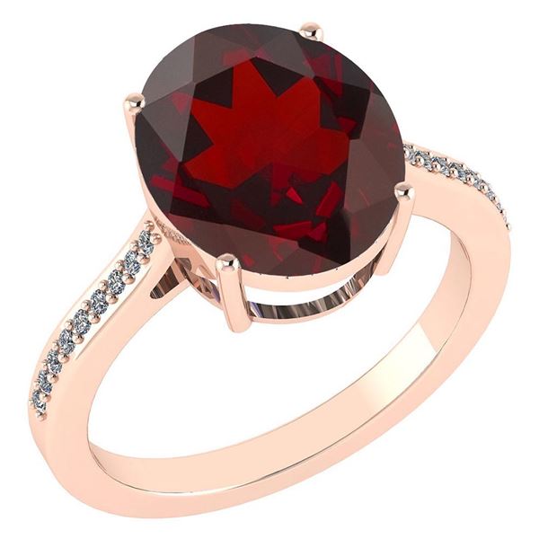 Certified 2.75 Ctw Garnet And Diamond VS/SI1 Ring 14K R