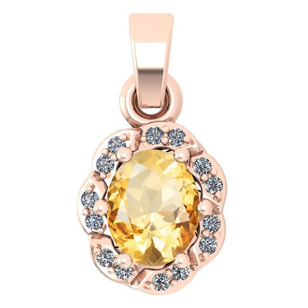 Certified 0.38 Ctw Citrine And Diamond 14k Rose Gold Si